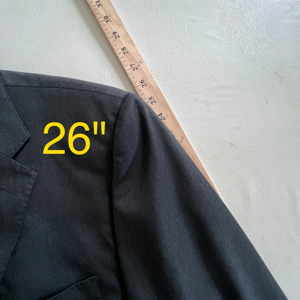 Joseph & Feiss Blazer Mens 44R Black Gold Collection Wool Sport Coat Formal